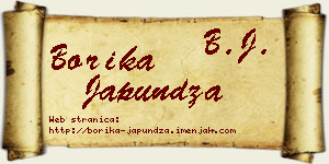 Borika Japundža vizit kartica